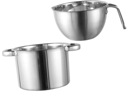 UTHCLO Melting Pot Double Compartment Double Boiler for Wax Cheese Butter Sweets Stainless Steel