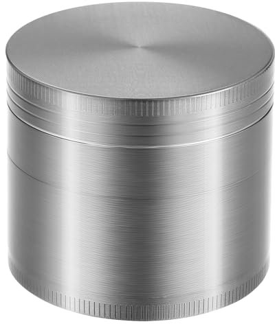 GWHOLE Grinder Herb in Zinc Alloy with Pollen Scraper 2 -(52mm (Silver)