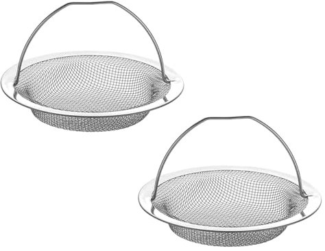 2 Piezas Filtro de Acero Inoxidable, Colador de Fregadero de Cocina, Filtro Fregadero Cocina, Coladores de Desagüe Filtro con Asa para Desagüe del Fregadero De La Cocina y Tocador de Baño, 11CM