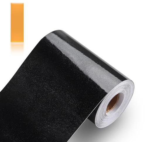 ZTVOWTO Holzmaserung Klebeband Holzoptik Dachpappe Selbstklebende Wasserdichtes Boden Reparaturband Wandanschlussband Abdichtband Kratzer Reparatur für Möbel Boden Tische(Perlenschwarz)