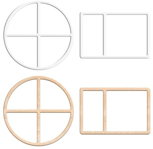 INFUNLY 2PCS Rectangle and Round Valet Tray Router Templates - Clear Acrylic Woodworking Coaster Template With 2 and 4 Pockets