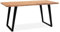 Wohnling Esszimmertisch 200x100x76 cm Akazie Massivholz/Metall Esstisch Baumkante, Küchentisch Massiv mit U-Beinen in Schwarz, Holztisch Speisetisch Esszimmer Rechteckig