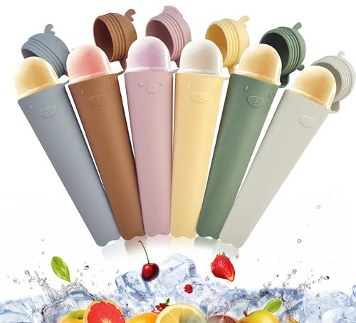 6 Stk. Silikon Eisformen - Wiederverwendbare Wassereis Formen BPA Frei mit Deckel - Kinder Eisformen für Gefrorene Leckereien & Desserts - Lebensmittelechtes Silikon - Süße Koala & Rentier Motive