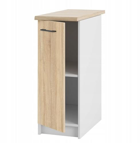 Schmaler Küchenschrank 30 cm mit Arbeitsplatte – funktionaler Unterschrank für kleine Küchen - robuster Aufbau - einfache Montage - flexibles Design - idealer Stauraum für Küchenutensilien