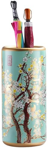 GLDWEY Keramik-Schirmständer H44 cm B19,5 cm Regenschirmständer Rutschfester Boden Geeignet für Hauseingänge Restaurants Hotel-Lobbys Clubhäuse