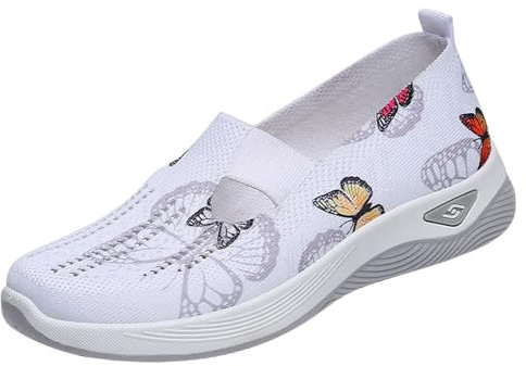 Chaussures De Marche Femme Pieds Sensibles Chaussures pour Femmes Chaussures Décontractées Ethniques Mode D'Été Creux Respirant Talon Plat Semelle Souple Chaussures Décontractées Sandales Confort