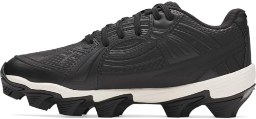 Under Armour Girls' Glyde Sola RM JR Softball Cleats, (001) Black/White/Black, 4, US