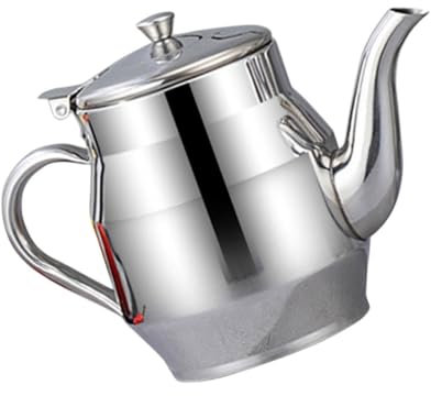 PRETYZOOM Pot à Huile En Acier Inoxydable Bouteilles De Sauce Soja Burette Vinaigrée Pot Distributeur D'huile Distributeur D'huile Et De Vinaigre Bidon D'huile Domestique Huilier Silver
