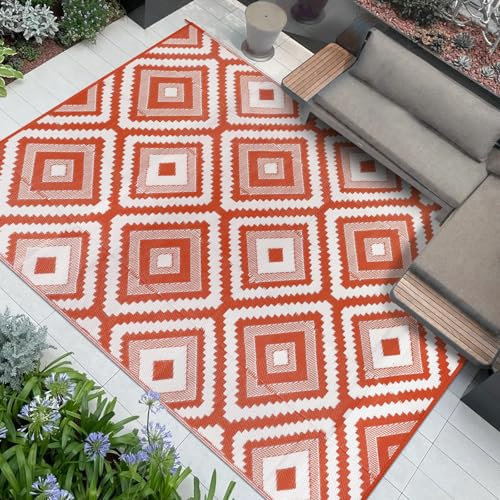 Famibay Outdoor-Teppiche für Terrassen, wasserdicht, 180 x 270 cm, großer Gartenteppich, wendbar, Kunststoff, Strohteppich, tragbare Campingmatte, Picknickdecke, Outdoor-Teppich für Balkon, Deck,