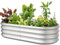IDEA FAMILY 4x2x1ft Oval Galvanized Raised Garden Bed Outdoor 9-in-1 Large Metal Modular Planter Box Raised Beds for Gardening,Vegetables,Fruits,Flowers & Herbs (Silver)
