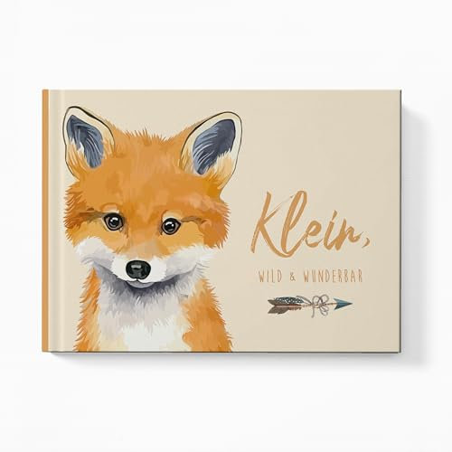 Babyalbum „Mein erstes Jahr“ zum Ausfüllen | Fuchs | Babybuch für‘s 1. Lebensjahr | Erinnerungsbuch zum Eintragen für Junge & Mädchen | Baby Tagebuch | Geschenk zur Geburt | Fotoalbum im Boho Stil