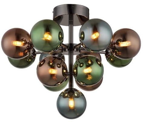 Ceiling Light Living Room Lamp 13 Bulbs Glass Ball Multi-Coloured Diameter 56 cm