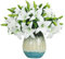Olrla Lot de 20 fleurs de lys artificielles blanches au toucher réaliste pour mariage, maison, bureau, décoration de Pâques