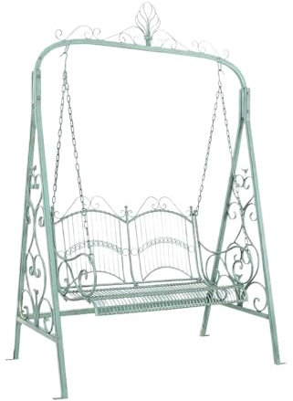 FZL02068LM Bank Outdoor Outdoor Rustikalen Vintage Eisen Schaukel Stuhl for Garten Balkon Terrasse Dekorative Hängen Doppel Schaukel Außenbank