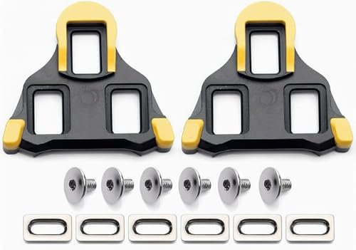 AzureRay Für SPD Cleats für SPD Cleat System – klick-Pedale mit hoher Lebensdauer & Rutschfestigkeit – Fahrrad Pedale für Rennrad & Indoor Cycling – 2 Stück – Gelb