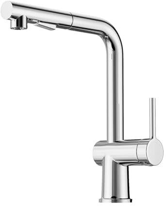 Cobbe Grifo de Cocina de Alta Presión, Grifo de Cocina Extraíble con Ducha, Grifo Mezclador de Cocina Giratorio 360°, Grifo para Fregadero con Doble Modo de Rociado, Acero Inoxidable Cromado