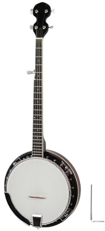 Instrument de musique Banjo à 5 cordes avec clé pour le débutant pour débutant Sapele Techwood léger durable durable