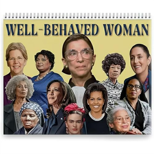 2026 Well-Behaved Women Wandkalender, feministischer Wand-Empowerment-Kalender, 27,9 x 21,6 cm, feministisches Merch-Geschenk für Frauen, Heim- und Bürodekoration, moderner Feminismus-Kunstkalender