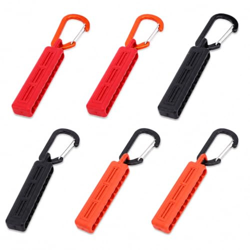 Uadme 6Pcs 10-Hole Screwdriver Bit Holder with Carabiner, 1/4 Hex | Holds 10 Bits, Keychain Ready, Quick Retrieval, Compact Storage, Fits Drill Bits