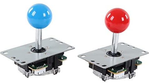 Aumotop Encodeur de Joystick à Bascule USB pour Jeu de société, Kit Complet Pièces Bricolage pour Console Salon, Applicable les Réunions D'amis [680 G, 30 Boutons, 24 Boutons] (Bleu Rouge)