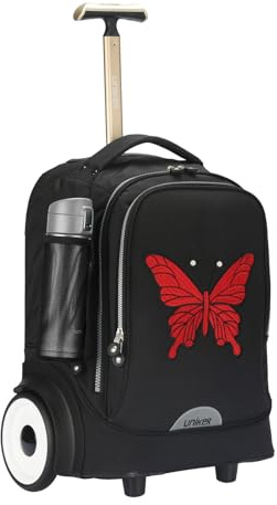 UNIKER Laptoptasche mit Rollen für 15,6 Zoll Laptops, Krankenschwestertasche auf Rädern, T5- Embroidered Butterfly