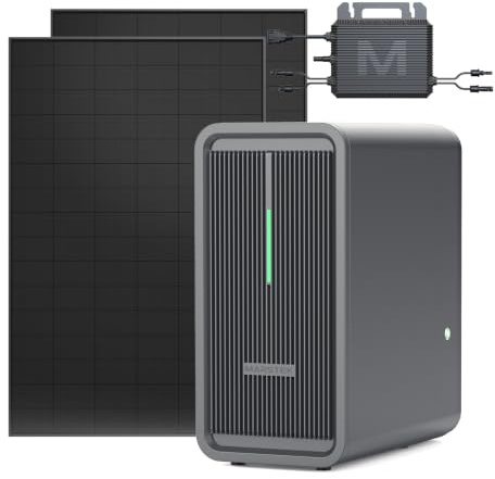 Marstek B2500 Balkonkraftwerk mit Speicher&Mikro-Wechselrichter&Solarmodul 450W*2(mitSolarkabel Verlängerung(2M*4), 2240Wh LiFePO4 Akku,2MPPT,6000 Zyklen,Plug&Play,0% MwSt