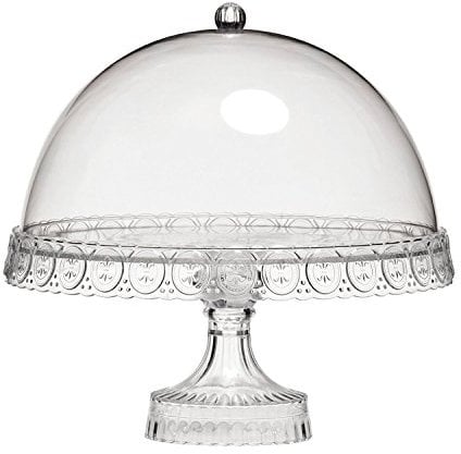 Premier Housewares Cake Stand With Lid Plastic Cupcake Stand Transparent Dome Lid Afternoon Tea Stand Cake Stand Sealed Cake Stands for Afternoon Tea