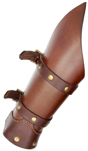 Battle Merchant Lederarmschienen Warrior Paar | Mittelalter Armschutz aus Rindsleder für LARP, Reenactment und Kostümierung