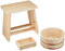 Hoshino Kogyo Hinoki Holz ISU Bad Hocker Stuhl Oke Set Onsen-aus Japan Echt duftende