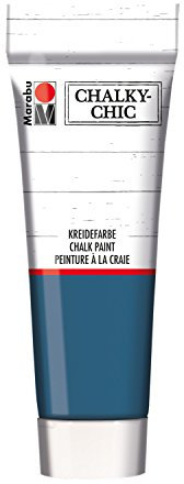 Marabu 02610050145 - Chalky Chic rauchblau 100 ml, super deckende, matte Kreidefarbe auf Wasserbasis, cremig, zum Rollen, Streichen und Tupfen auf Holz, Metall und Kunststoff, Used Look Effekt
