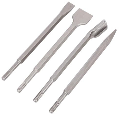 4pc Silver Metal SDS Chisel Set - Woodworking Wood Working Carving Carpentry Joinery Hand Tools Chisels Tool Kit - by Pro User