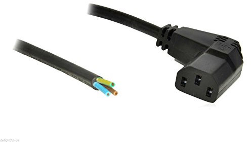 Kettle Lead - Bare Ends/Unterminated - 1m Long Cable - 90 Degrees/Right Angled