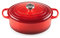 Le Creuset Signature Enamelled Cast Iron Casserole Dish with Lid - Oval, 25 cm, 3.2 Litres, Cerise, 21178250602430