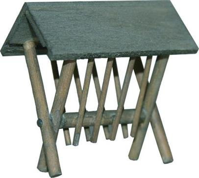 Unbekannt Miniatur Modell Zubehör, Futterkrippe mit Dach, Höhe 10cm