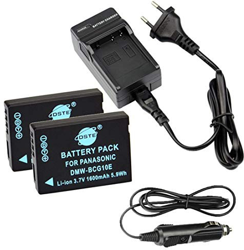 DSTE 2-Pack DMW-BCG10 Rechange Batterie et DC57E Voyage Chargeur Compatible pour Panasonic Lumix DMC-ZS3 DMC-ZS5 DMC-ZS6 DMC-ZS7 DMC-ZS8 DMC-ZS9 DMC-ZS10 DMC-ZS15 DMC-ZS19 DMC-ZS20 DMC-ZS25 DMC-ZX1