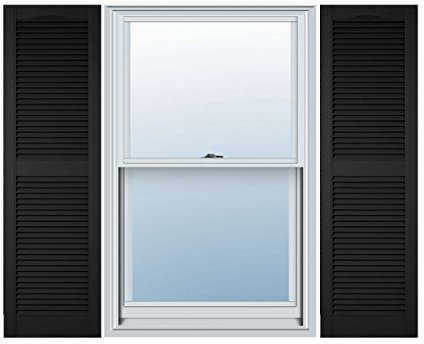 Ekena Millwork Lifetime Vinyl LL1S12X03900BL - Persianas de Vinilo estándar Tipo Catedral Superior, persianas de Vinilo con Listones Abiertos, con Tornillos a Juego (por par), 12 Pulgadas de Ancho x