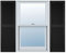 Ekena Millwork Lifetime Vinyl LL1S12X03900BL - Persianas de Vinilo estándar Tipo Catedral Superior, persianas de Vinilo con Listones Abiertos, con Tornillos a Juego (por par), 12 Pulgadas de Ancho x