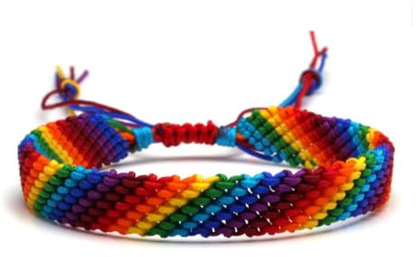 EROSPA® Armband Armkette in geflochtenem Rainbow/Regenbogen Style - Damen/Herren Frauen/Männer/Mädchen/Girls - Pride LGBT