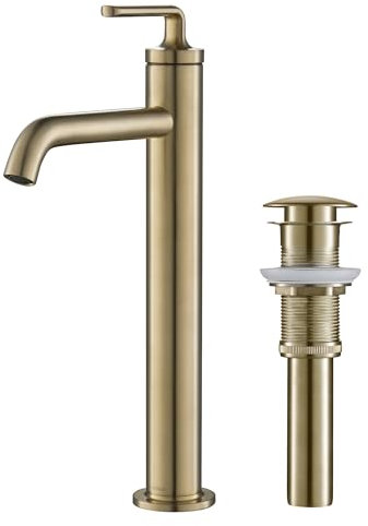 KRAUS Ramus KVF-1220BG Robinet de salle de bains à poignée unique avec bonde pop-up en or brossé