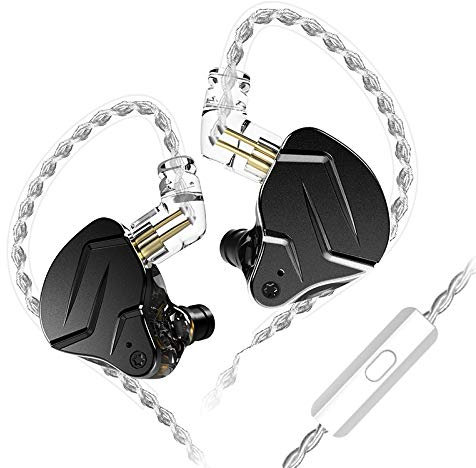 KZ ZSN PRO X 1DD+1BA Dynamic Drive Balanced Armature Hybrid in Ear Earphone, HiFi DJ Monito Running Sport Noise Cancelling, Auricolari in metallo, Cavo staccabile 2PIN (Nero con microfono)