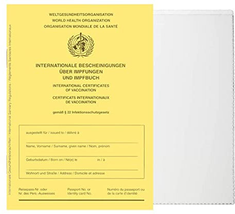 Impfausweis/Impfpass/Impfbuch PRO - auf Spezialpapier,beständig gegen Feuchtigkeit, Temperatur, UV-Licht - Ausgabe 2021 - mit Einsteckhülle/Schutzhülle/Hülle - mit Covid-19 Seite