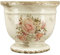 Exner Blumentopf mit romantischem Rosenmuster Creme Rosen Shabby Chic Übertopf Pokal nostalgisch antik (Übertopf Gr. M)