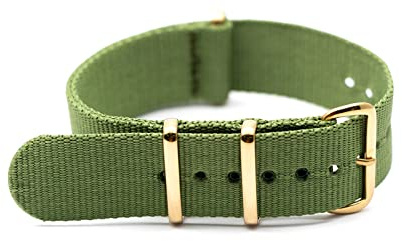 Nylon NATO Uhrenarmband 18mm 20mm 22mm 24mm Ersatzuhr Armband mit Edelstahl Goldene Schnalle