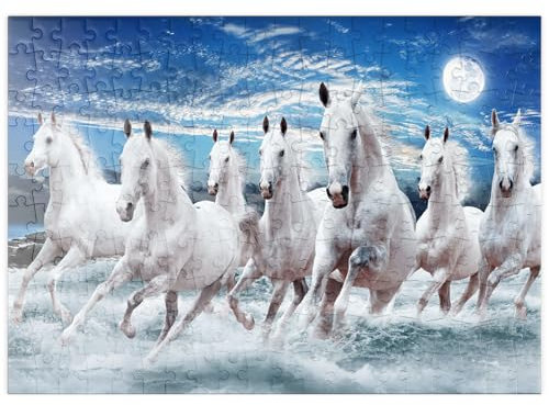 MyPuzzle Sieben Pferde im Galopp - Premium 200 Teile Puzzle - MyPuzzle Sonderkollektion von Puzzle Galaxy