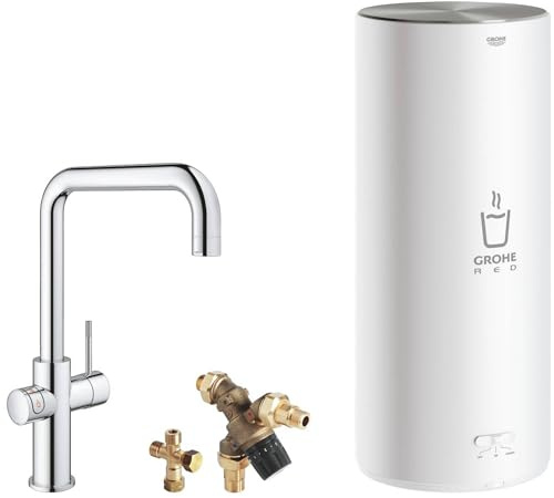 Grohe Red Kochendwasserhahn mit U-Auslauf und Kombikessel Chrom