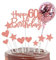 Personalised Rose Gold Cake Toppers - Happy 60th Birthday Sign for Cake, Glitter Cupcake Topper - 11p, Cake Topper 60th Birthday Party Decoration