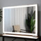 BEAUTME Grand Miroir de Maquillage avec Rétroéclairage LED - 3 Modes Lumineux, Hollywood, Table ou Mural, Coiffeuse (Argent, 91,5X67cm)
