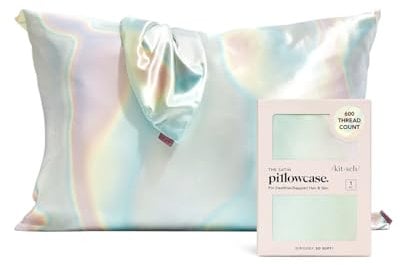 Kitsch Satin-Kissenbezug mit Reißverschluss für Haar & Haut, weicher als Seide, Glatte, maschinenwaschbare, knitterfreie Satin-Kissenbezüge, Standardgröße 19x26 (Aura), kühlend