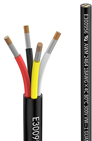 18awg 4×0,75mm² Filo 4 conduttori cavo di prolunga 5metri UL2464 Tensione 5V/12V/24V/300V Filo di rame stagnato a trefoli di rame senza ossigeno Matugajp
