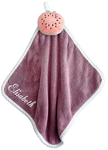 Handtuch mit Namen oder Wunschtext Bestickt,Kinder Handtuch,30x30cm,Mikrofaser Korallenvlies, Gesichtstücher mit Aufhängerschlaufe, Waschlappen für Kinder Küchen Badezimmer (Alt Rosa)